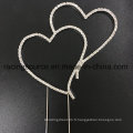 Blingbling Double Heart Picks Sparkly Wedding Cake Topper pour la décoration de gâteau